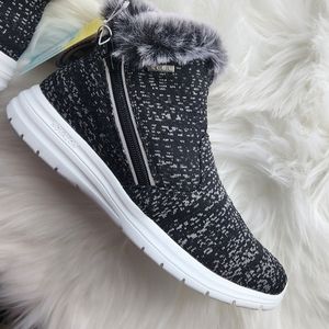 Telic Apres-Ski Recovery Comfort Boot Granite Gray SZ 8 Ankle High top Faux Fur